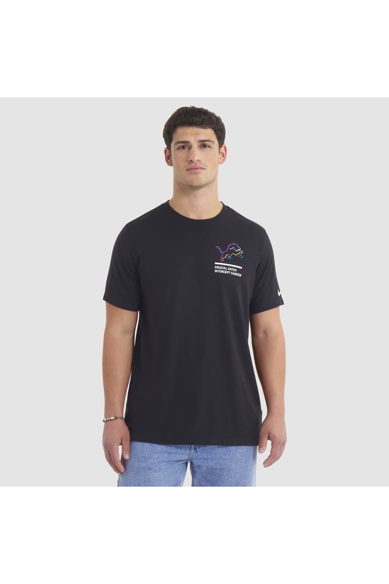 Men's Nike Black Detroit Lions 2025 NFL Crucial Catch Tri-Blend Dri-FIT T-Shirt, Alternate, color, Black