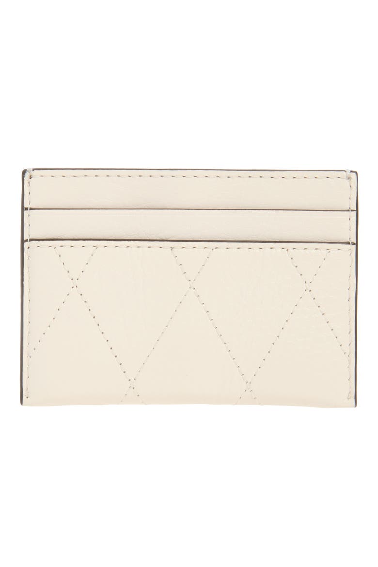 Charlie Quilted Leather Card Case, Alternate, color, LIGHT CREAM