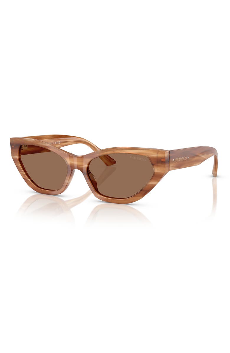 Jimmy Choo 55mm Cat Eye Sunglasses, Alternate, color, Brown Havana