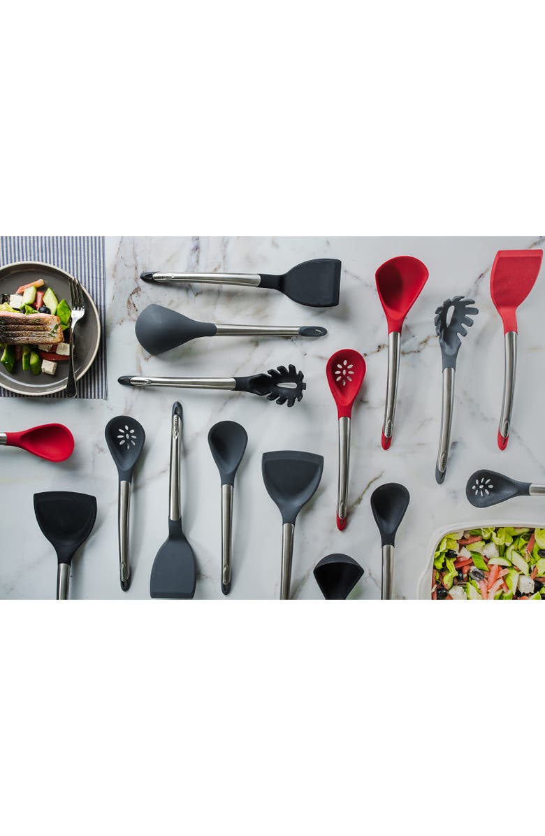 CUISIPRO Silicone & Stainless Steel 12.25-Inch Ladle, Alternate, color, Gray