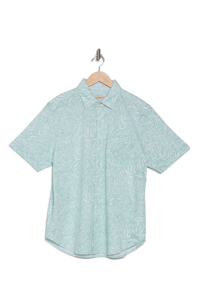 Tommy Bahama San Rio Jacquard Wild Hibiscus Short Sleeve Button-Up Shirt, Alternate, color,