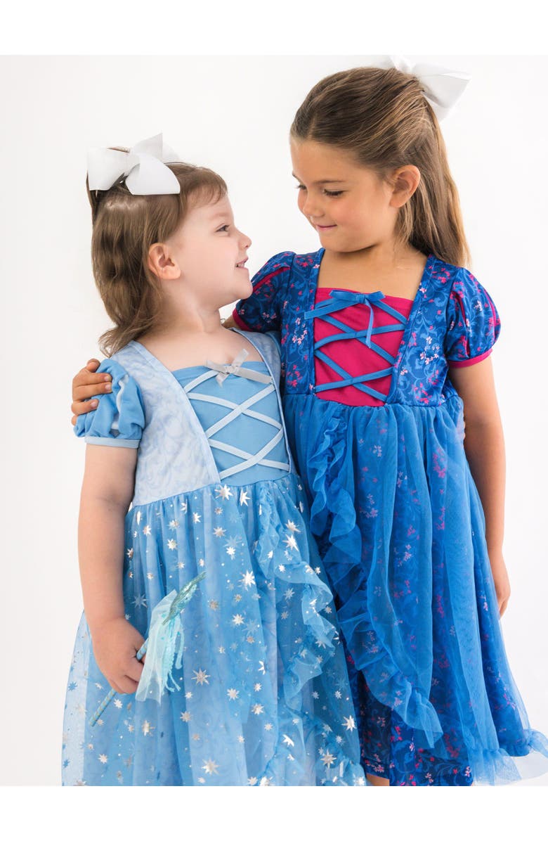 RuffleButts Princess Dress-Up Corset Nightgown, Alternate, color, Nordic Blue Princess