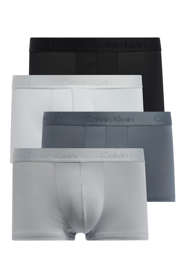 4-Pack Low Rise Trunks, Main, color, BLACK/ GREY/ WHITE