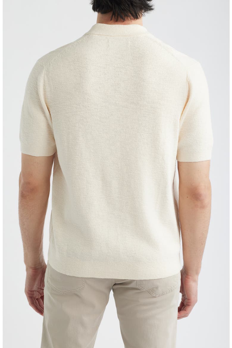 Santa Cruz Johnny Collar Slub Cotton Blend Polo, Alternate, color, IVORY CREAM
