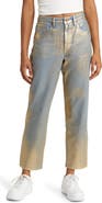 Circus NY by Sam Edelman Metallic High Waist Straight Leg Jeans