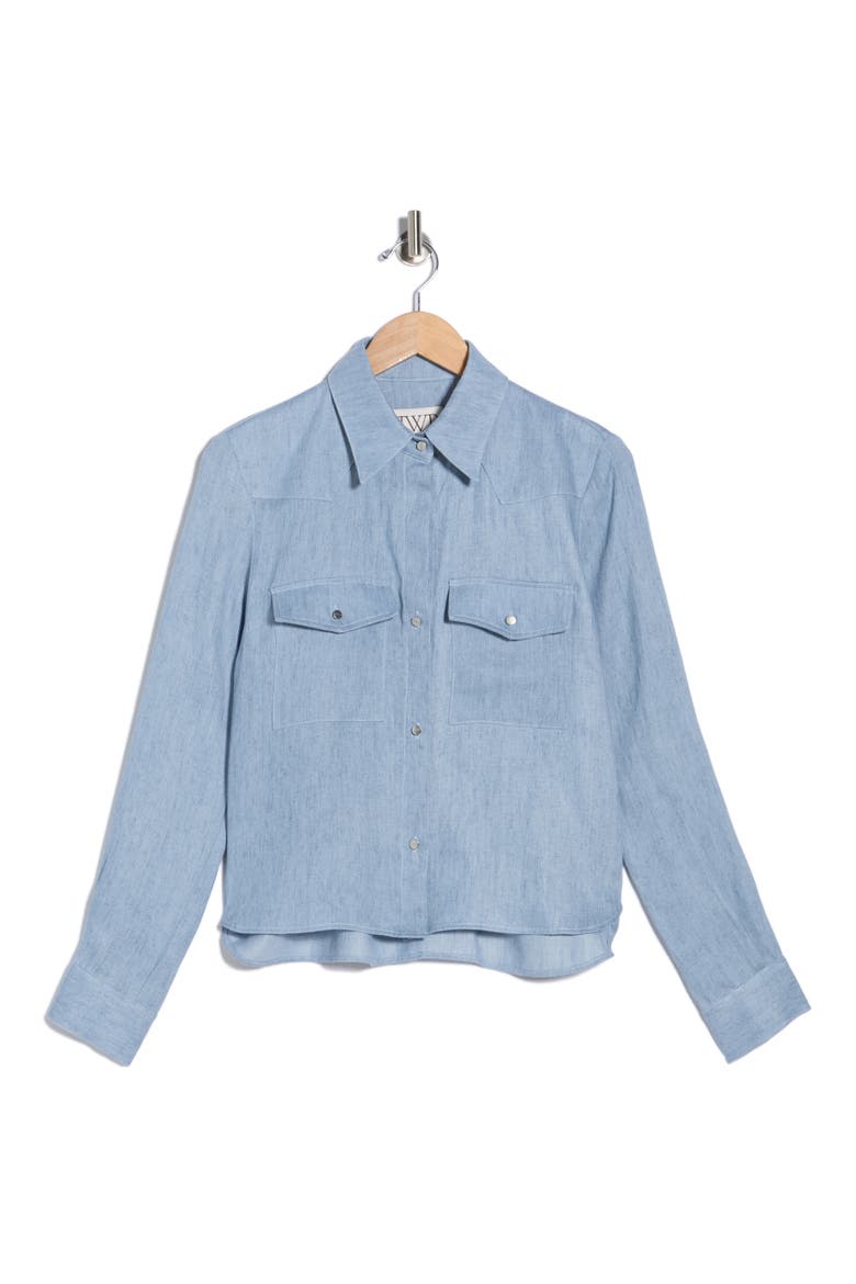 Carter Button-Up Shirt, Alternate, color, LIGHT INDIGO