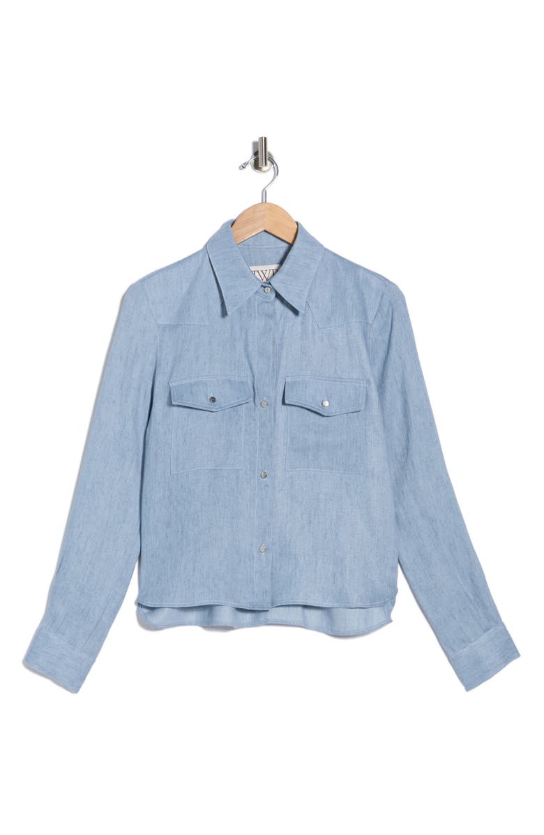 TWP Carter Button-Up Shirt, Alternate, color, Light Indigo