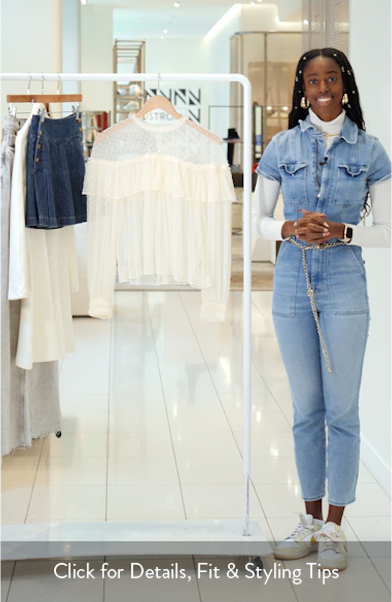 Anelise Ruffle Sheer Lace Top, sales video thumbnail