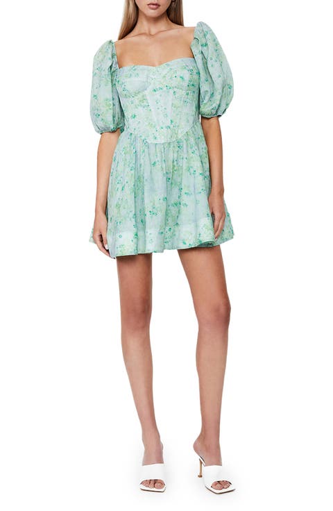 Kiah Puff Sleeve Corset Minidress