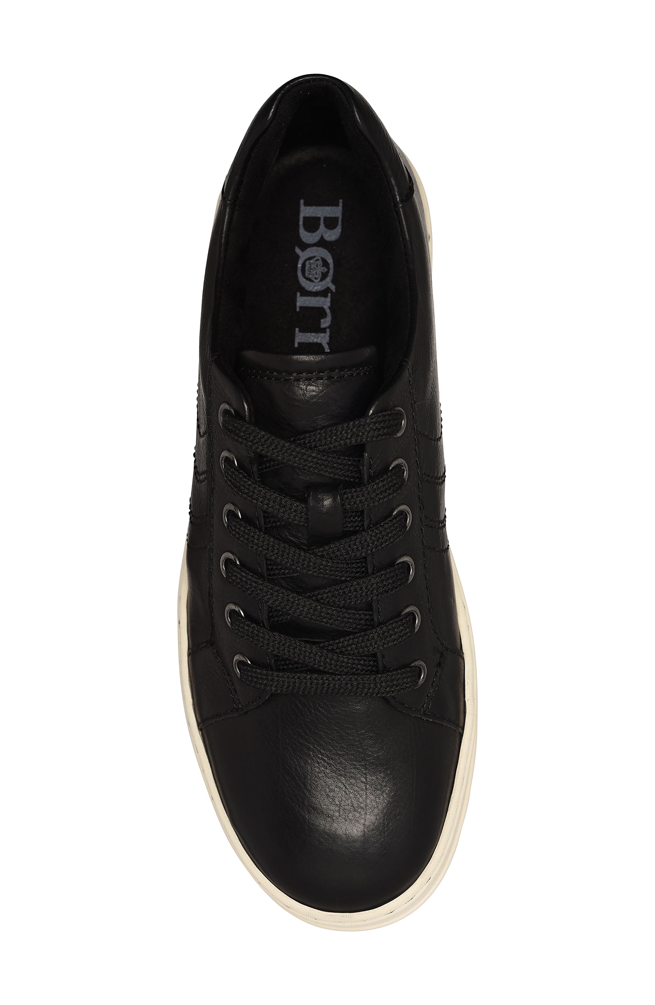Amina Leather Sneaker, Alternate, color, BLACK LEATHER