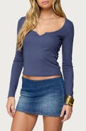 EDIKTED Scoop Neck Long Sleeve T-Shirt