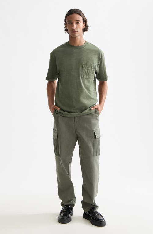 Scotch & Soda Relaxed Fit Slub Cotton Pocket T-shirt In Green