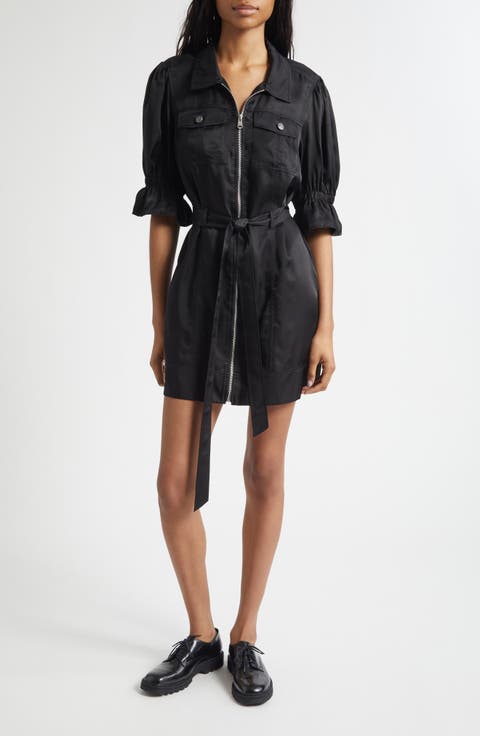 Holly Puff Sleeve Satin Dress