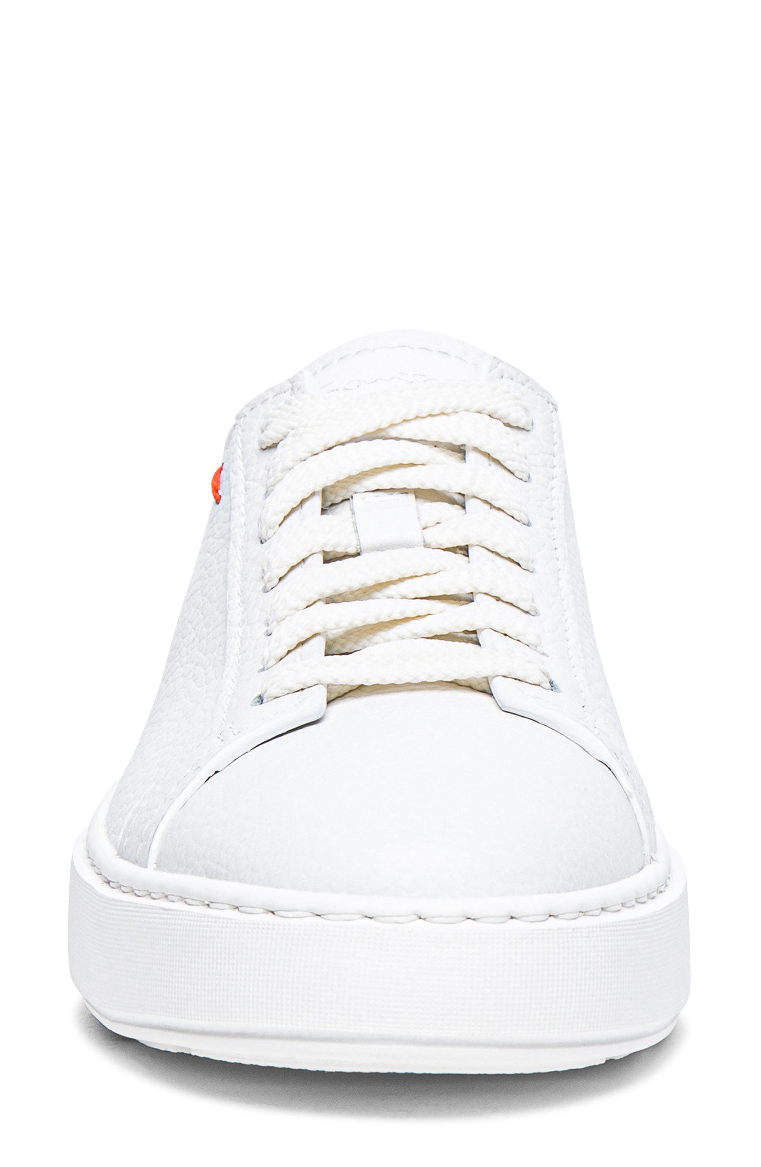 Women's Anginal White Tumbled Leather Sneaker, Alternate, color, WHITE