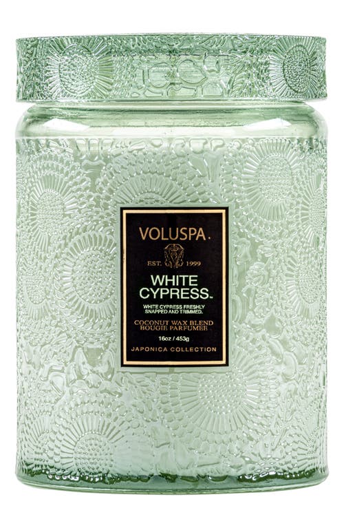Voluspa Japonica White Cypress Large Jar Candle 