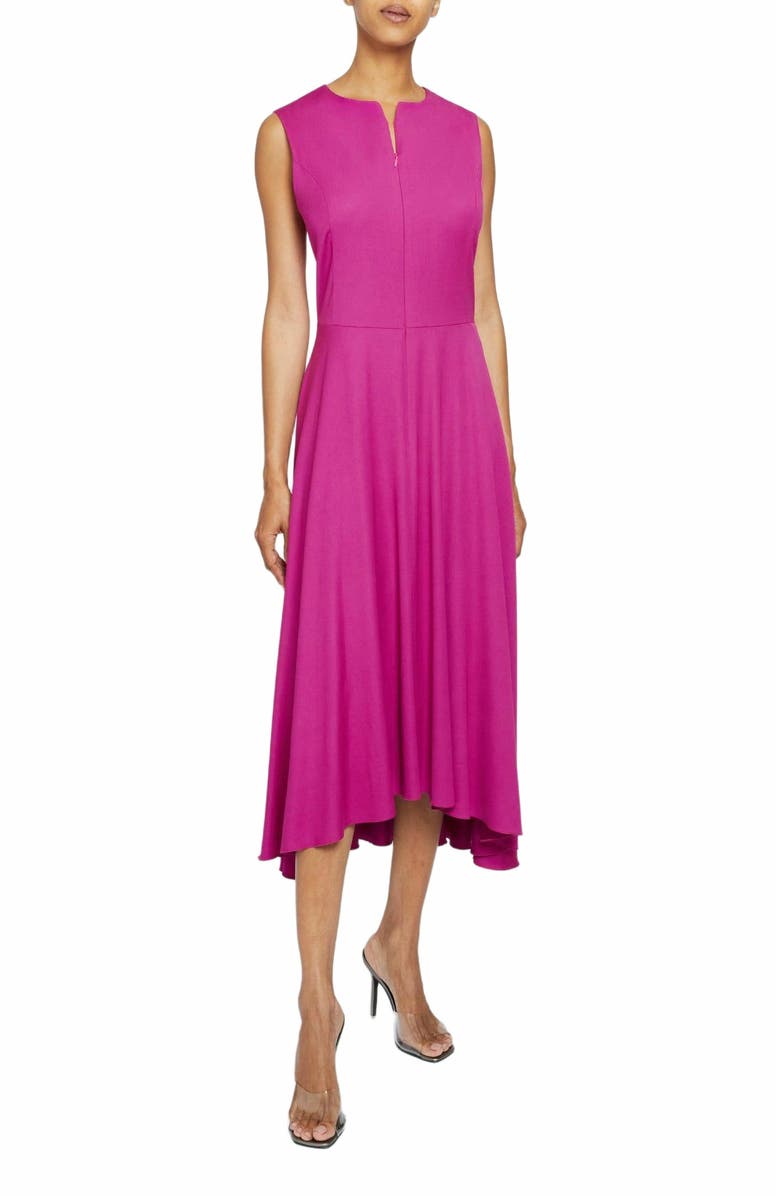 Santorelli MADISON Sleeveless Hi-Lo Midi Dress with Front Zipper, Alternate, color, Magenta