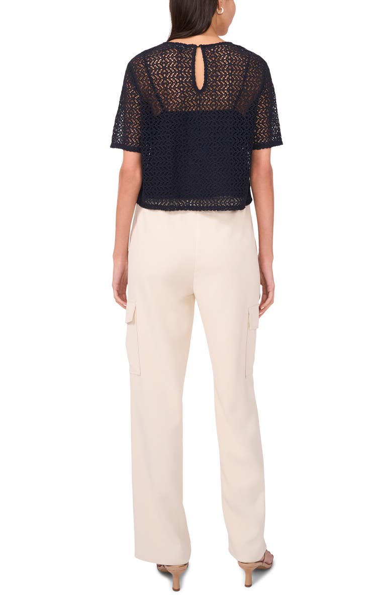 Halogen<sup>®</sup> Geometric Openwork T-Shirt, Alternate, color, Ink