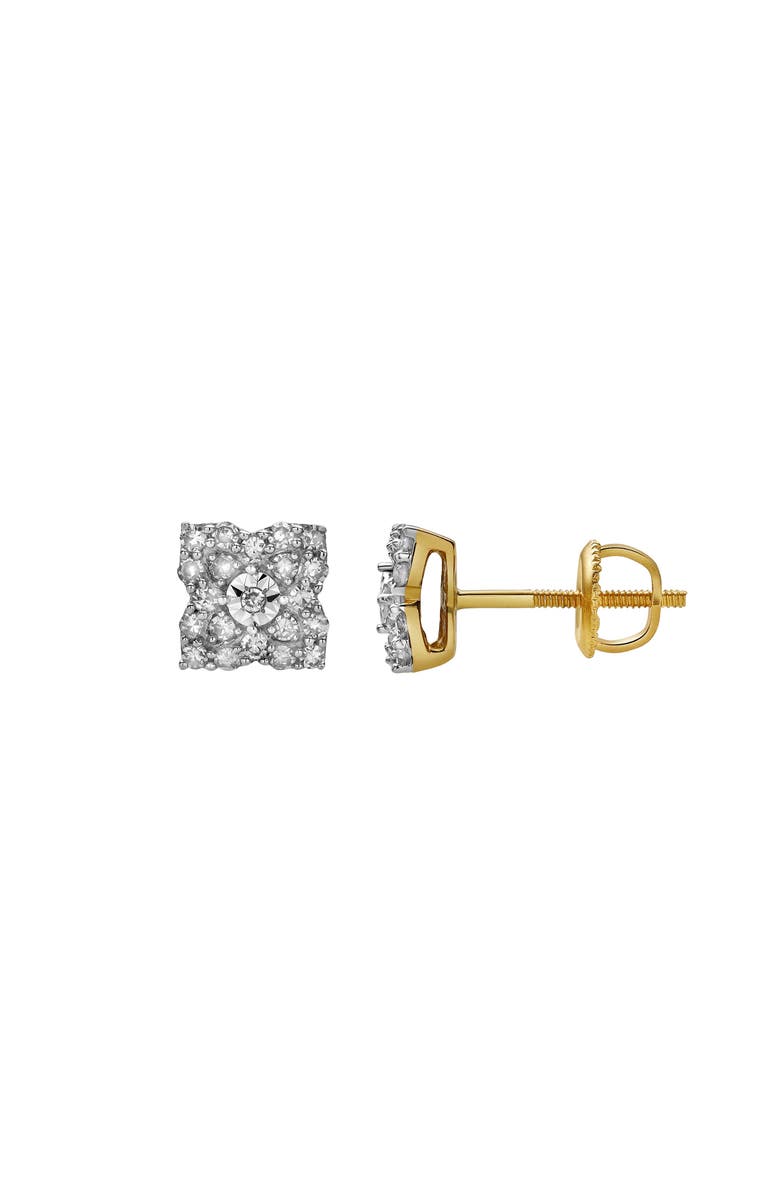 LuvMyJewelry Suave 10K Yellow Gold Diamond Unisex Earrings - 0.37 Cts, Alternate, color, 