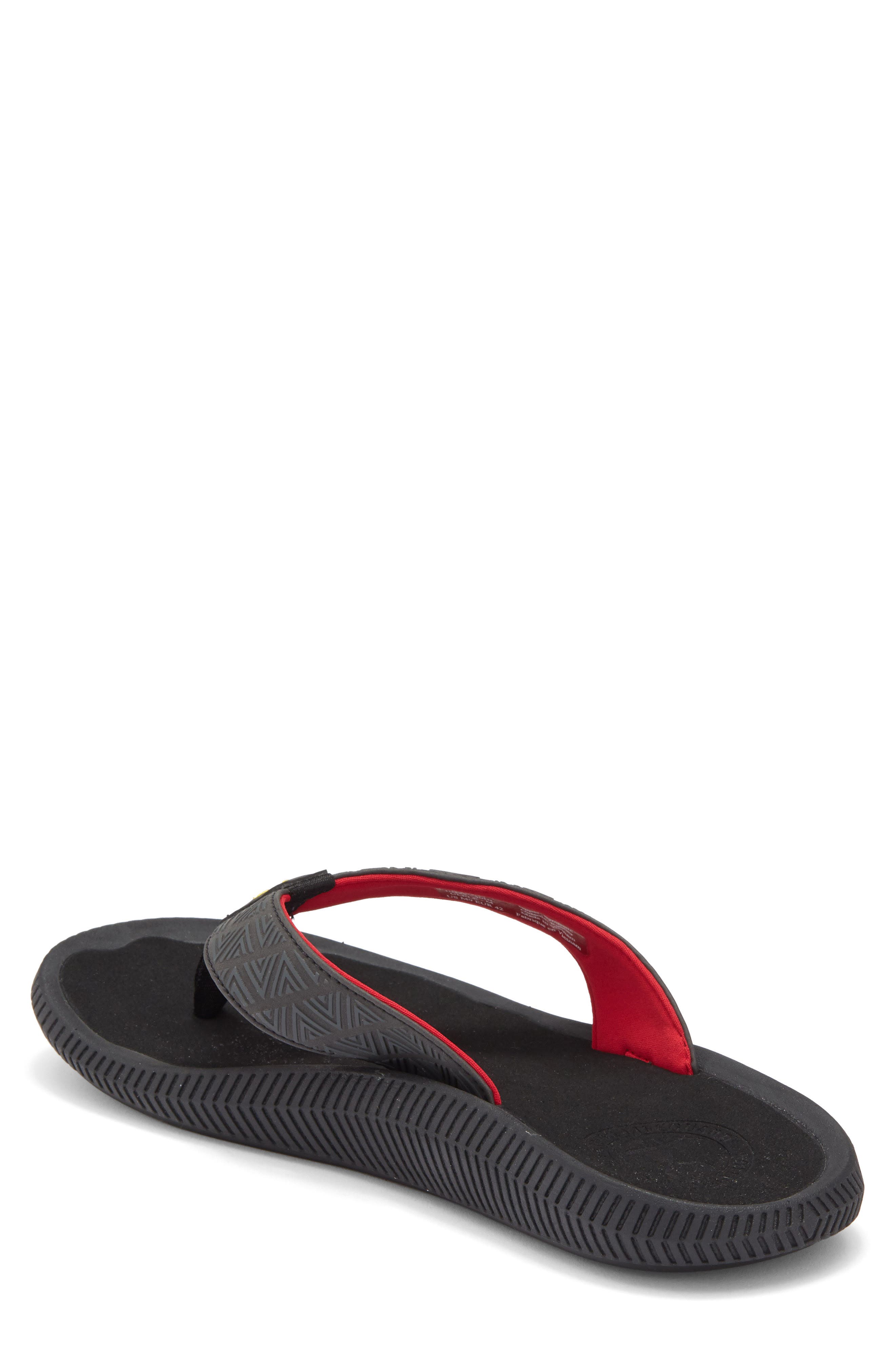 OluKai Ulele Flip Flop, Alternate, color, Black/ Hot Lava