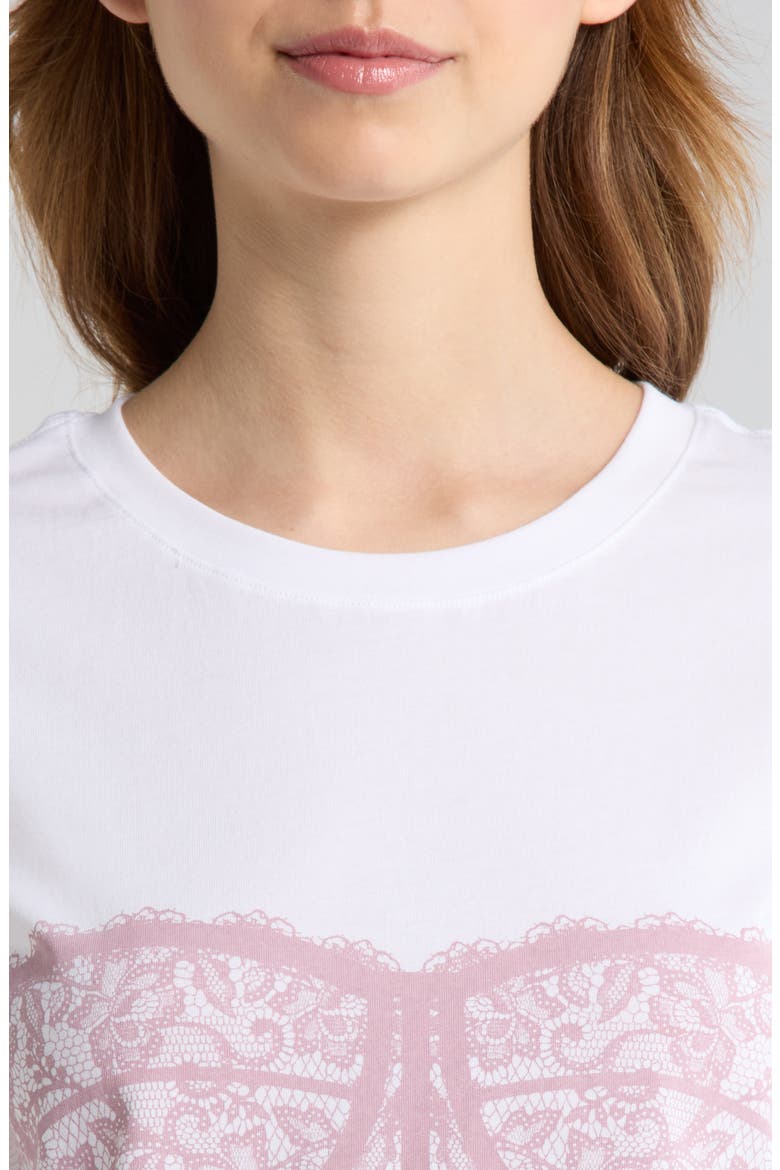 Corset Graphic Crop Tee, Alternate, color, BRIGHT WHITE/DAWN PINK