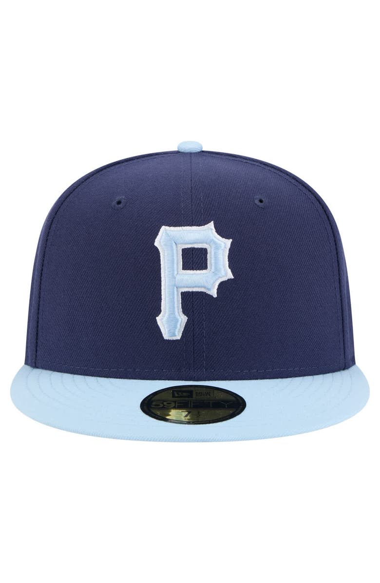 New Era Men's New Era Navy/Light Blue Pittsburgh Pirates Color Pack 2-Tone 59FIFTY Fitted Hat, Alternate, color, 