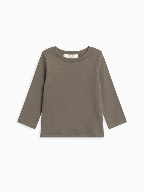 Kendi Rory Ribbed Long Sleeve Top In Gray