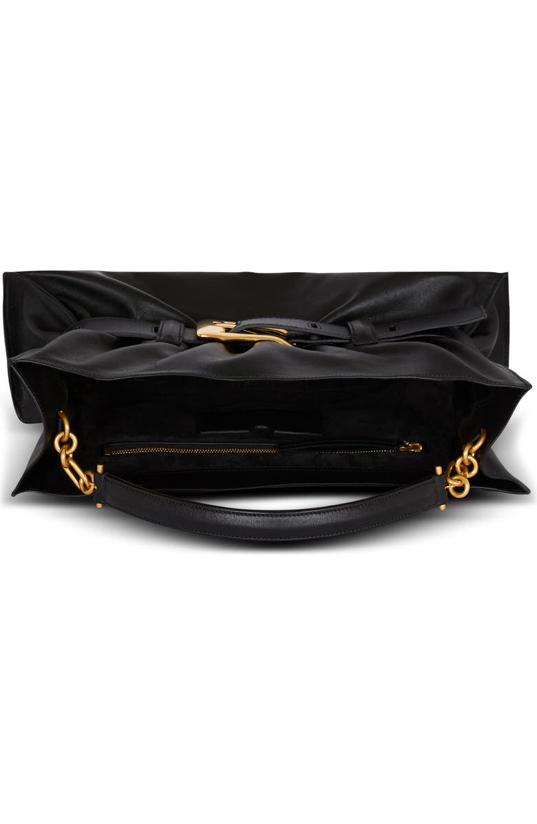 Balmain Medium Anthem Leather Tote, Alternate, color, Black