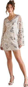 Coast Flare Sleeve Sequin Mini Dress