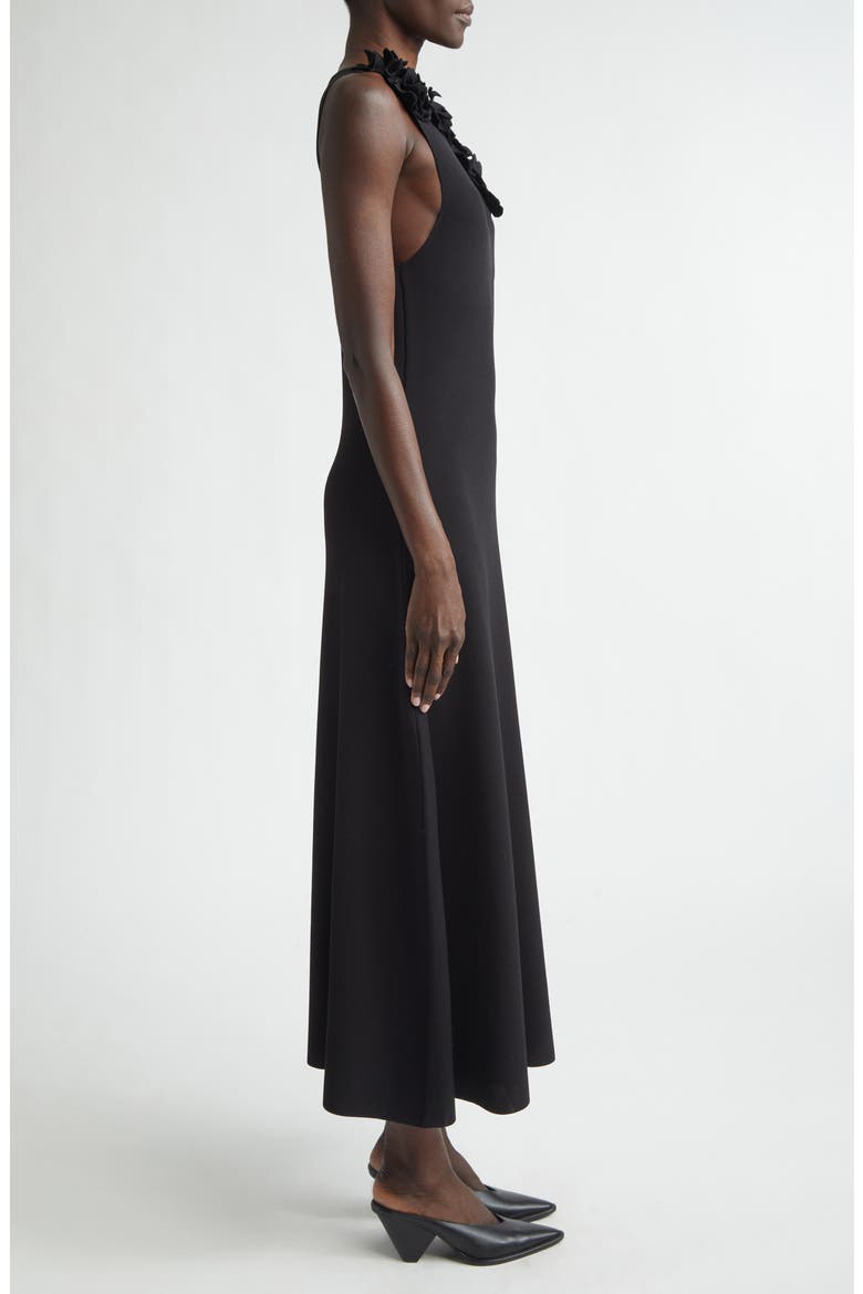 Woolfe Floral Appliqué Sleeveless Sweater Dress, Alternate, color, 000001 BLACK