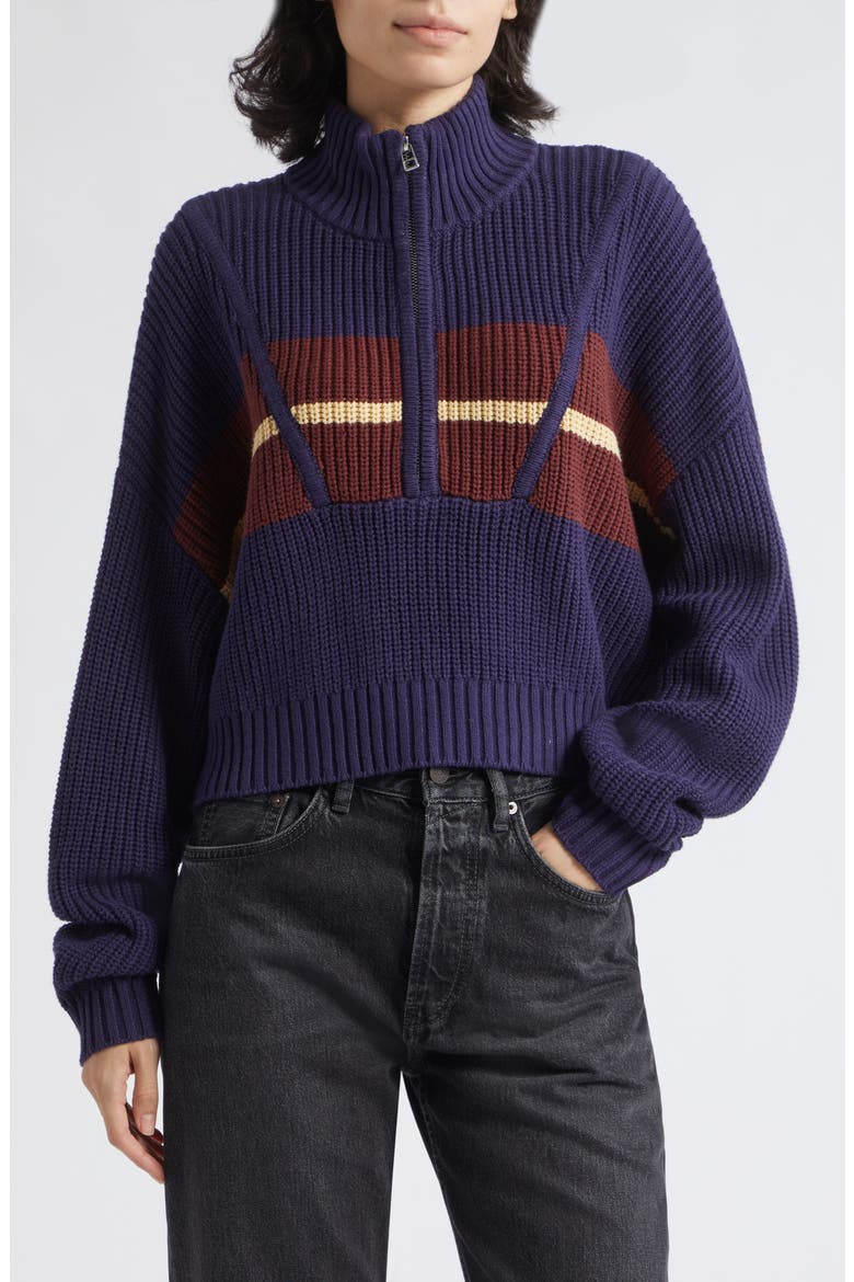 Cropped Hampton Sweater, Main, color, TWILIGHT STRIPE