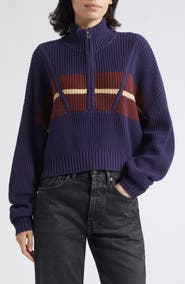STAUD Cropped Hampton Sweater