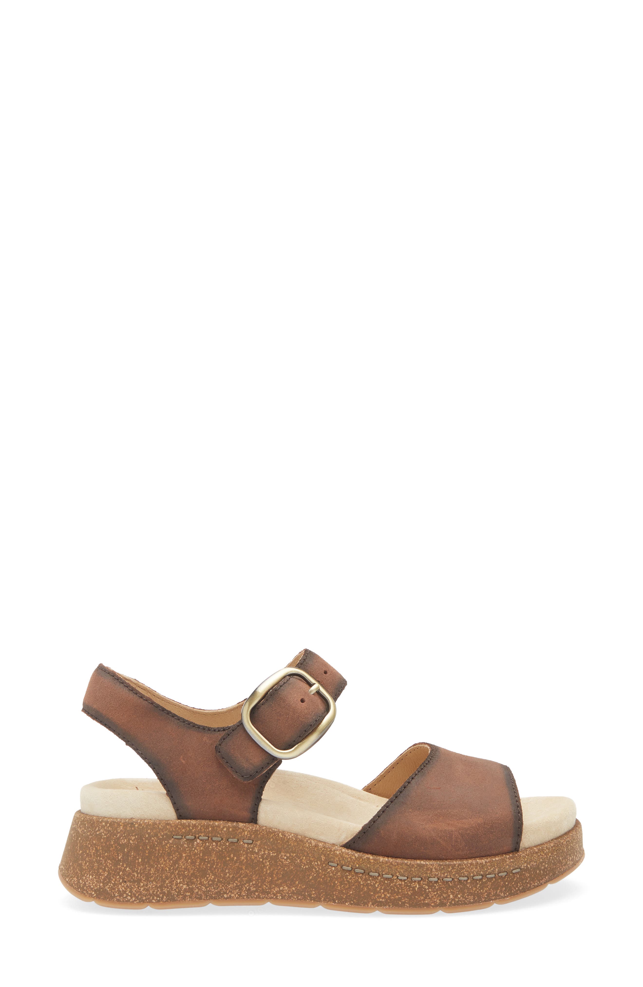 Dansko Bianca Platform Wedge Sandal, Alternate, color, Brown