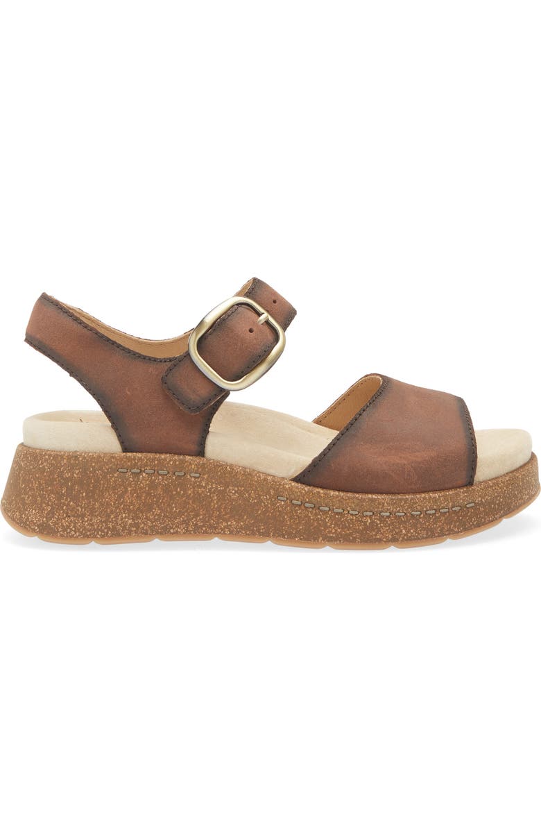 Dansko Bianca Platform Wedge Sandal, Alternate, color, Brown