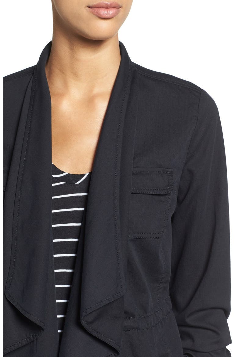 Draped Utility Jacket, Alternate, color, BLACK