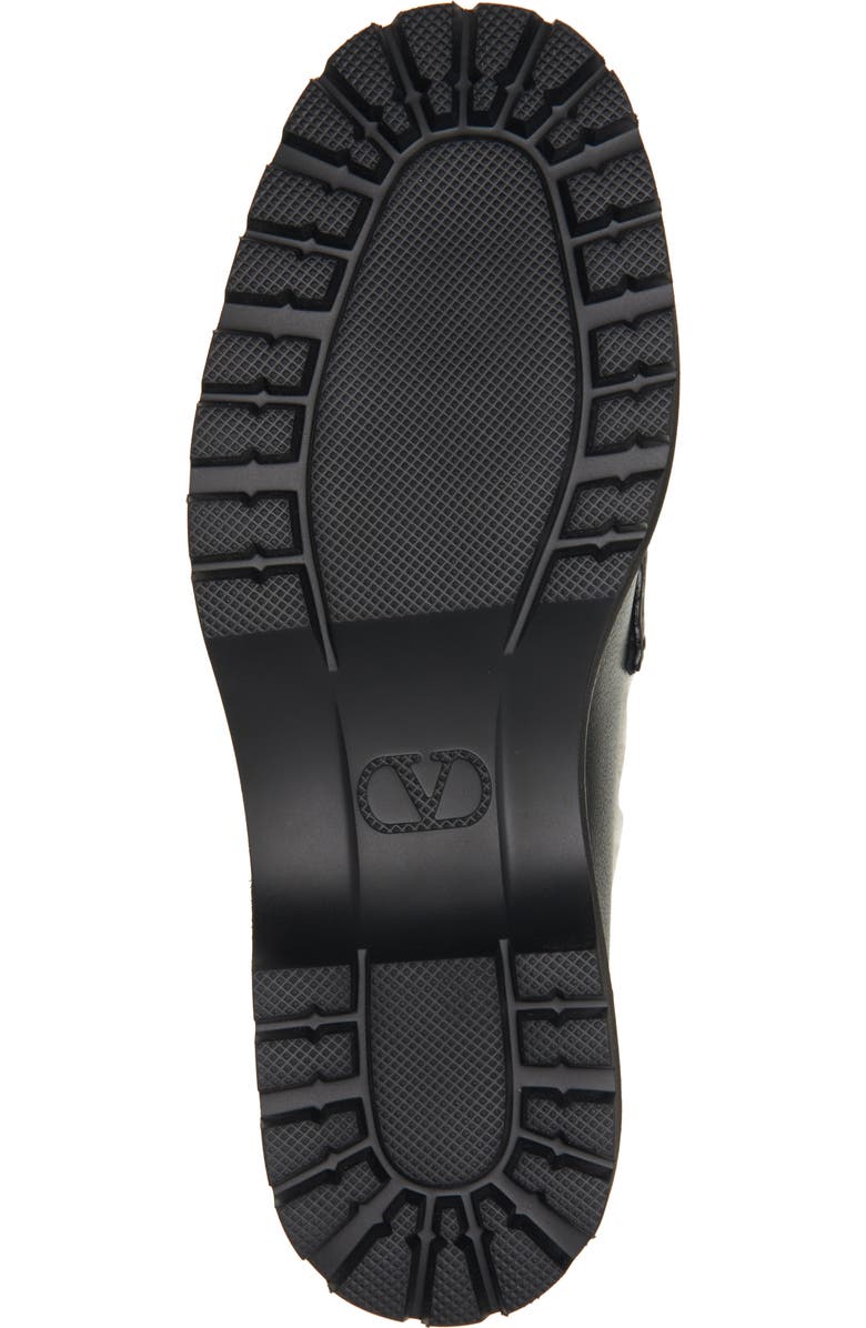 Valentino Garavani VLOGO Signature Genuine Shearling Lined Platform Loafer, Alternate, color, 0Ni Nero/Bianco