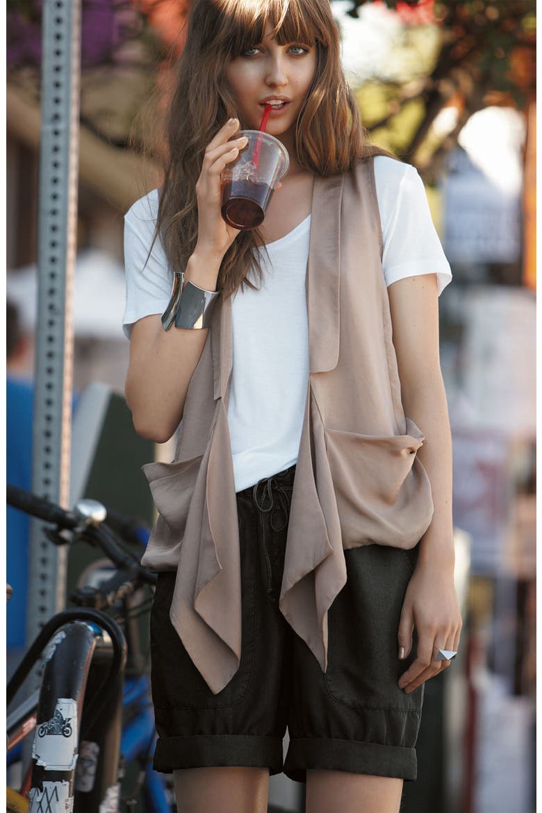 U-Neck Knit Tee, Alternate, color, TEAROSE