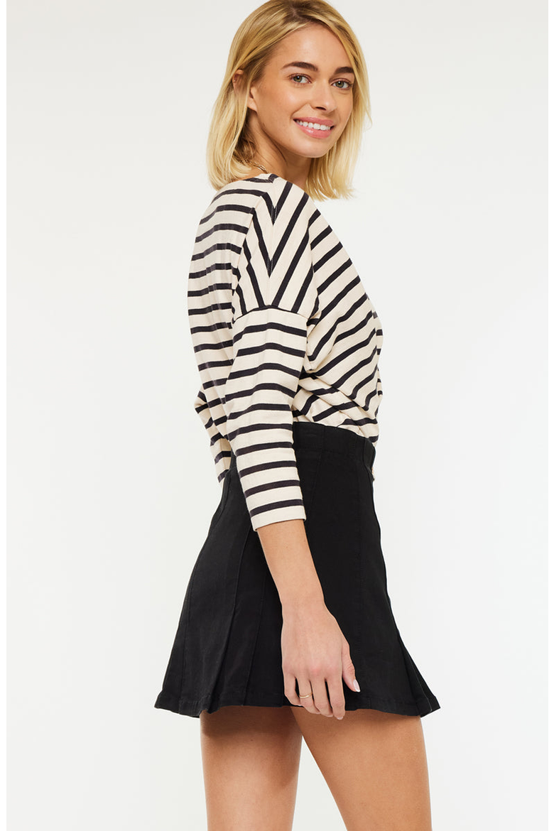 Irene High Rise Pleated Mini Skort, Alternate, color, Black