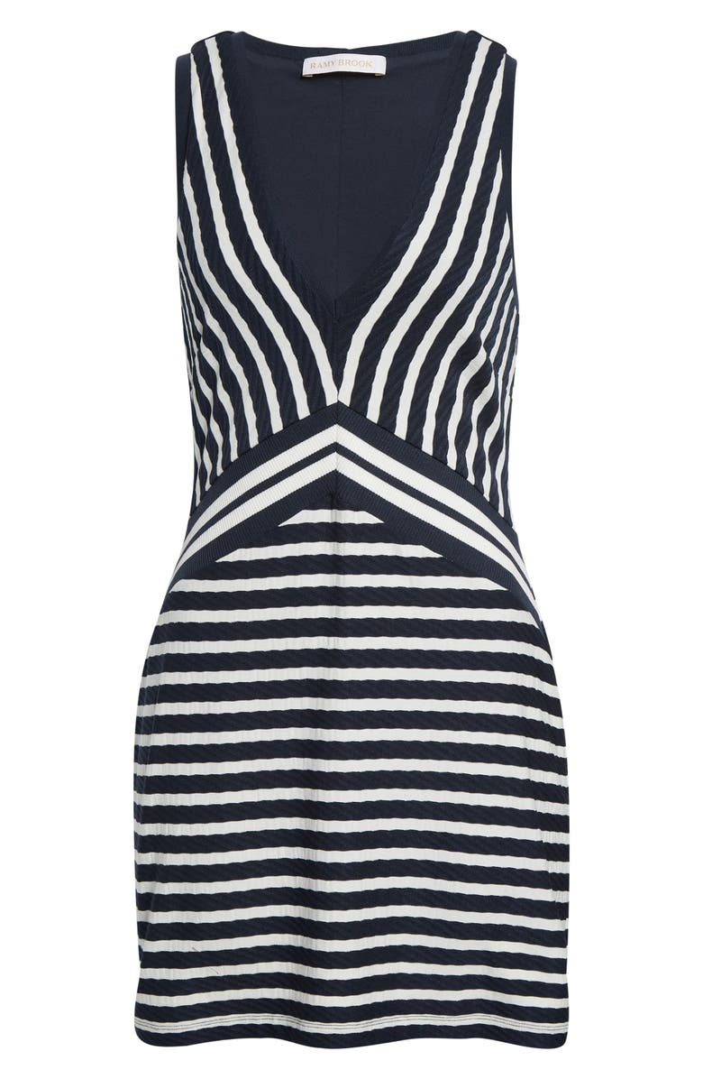 Ramy Brook Marta Sleeveless Minidress, Alternate, color, Navy Stripe