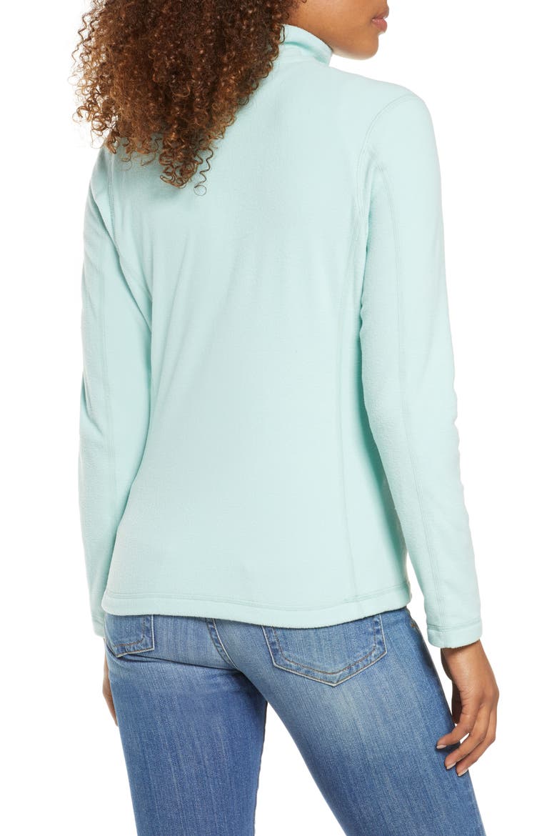 Micro D® Quarter-Zip Fleece Pullover, Alternate, color, GYPSUM GREEN