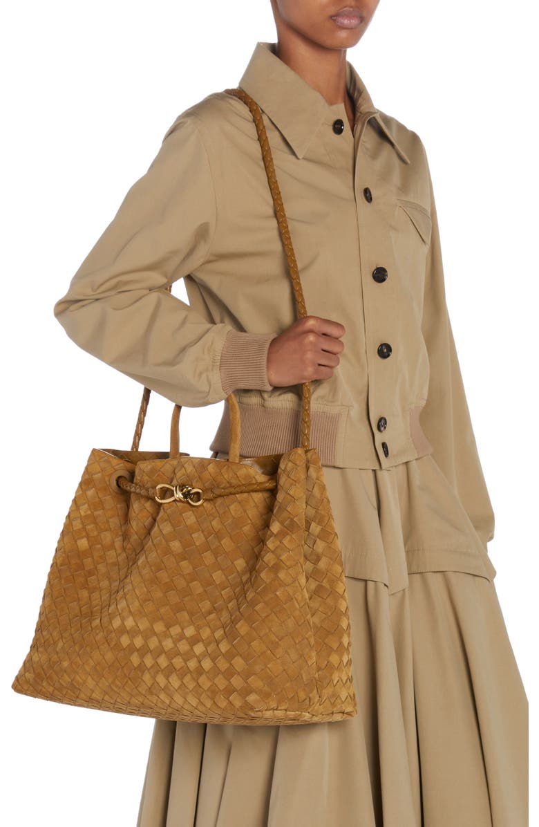 Bottega Veneta Large Andiamo Intrecciato Suede Tote, Alternate, color,