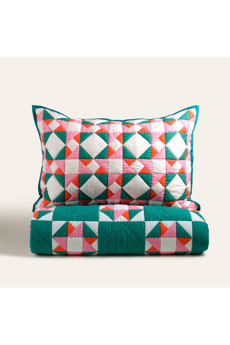Uttar Quilted 300 Tc King Size 100% Cotton Heritage Style, Alternate, color, Green