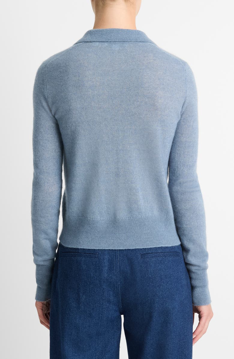 Vince Wool Blend Polo Sweater, Alternate, color, Iris Water