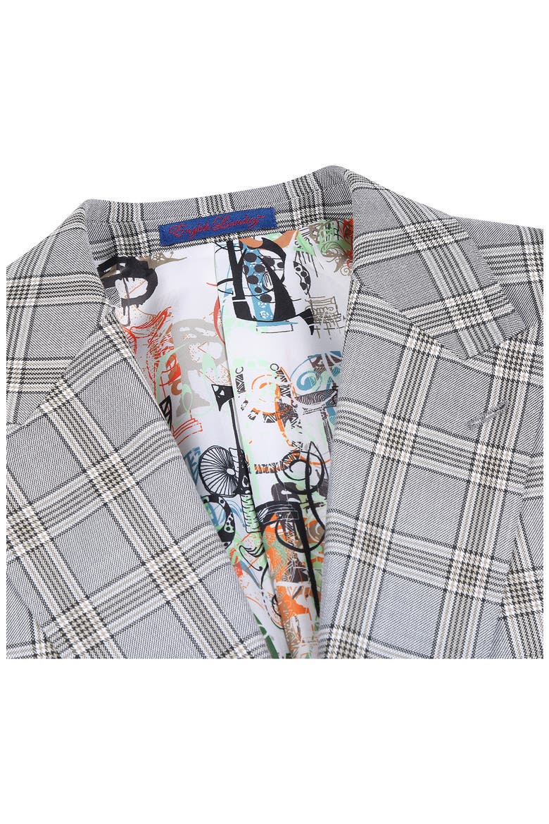 Plaid Khaki Stretch Mélange Suit, Alternate, color, GREY/ KHAKI