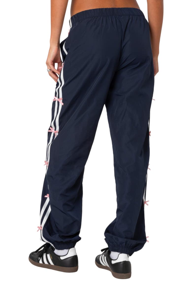 Bow Stripe Track Pants, Alternate, color, NAVY