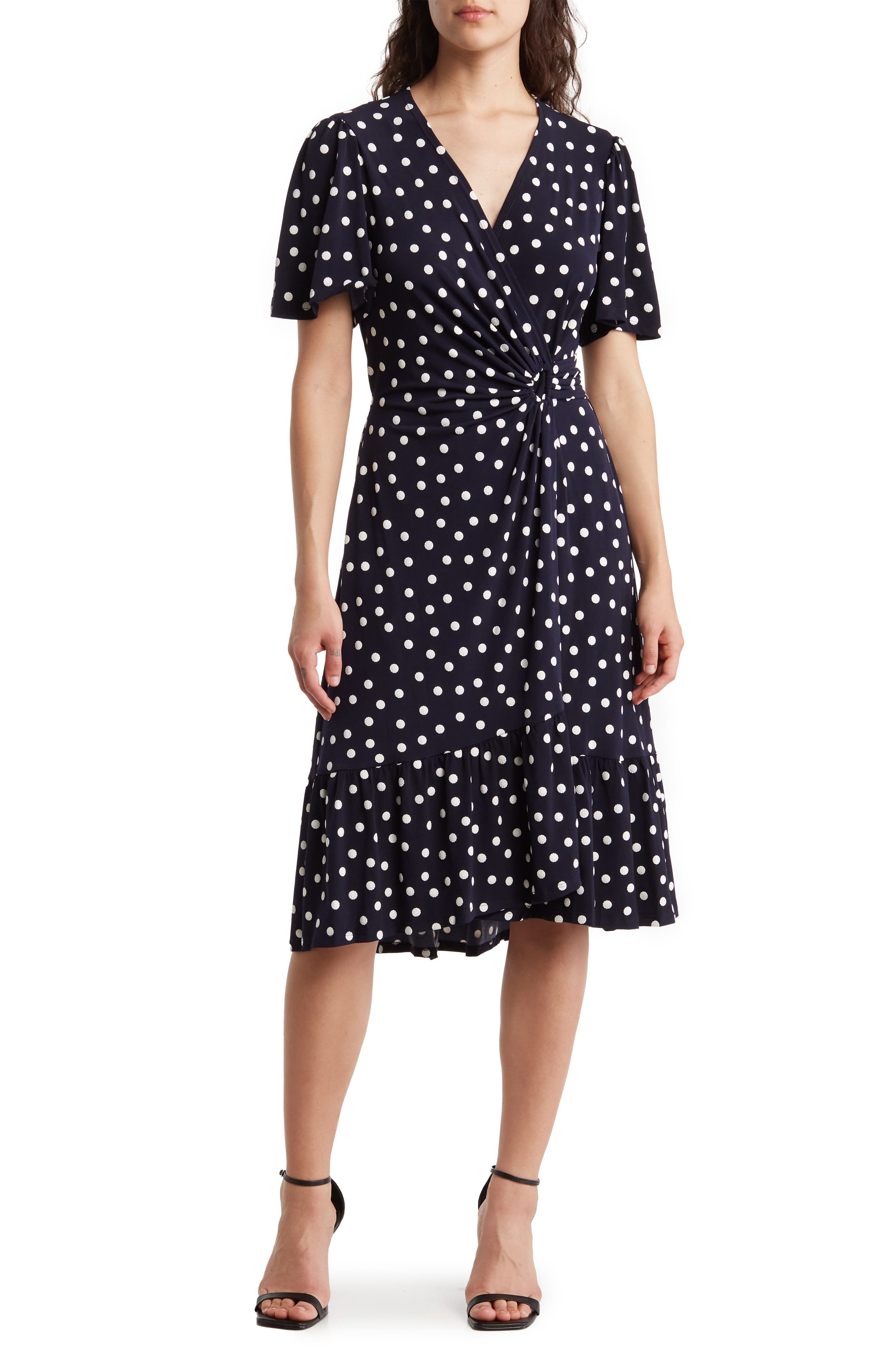 Robbie Bee Flutter Sleeve Wrap Style Dress (Women) | Nordstromrack