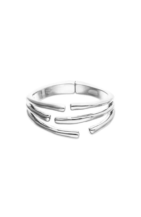 Bracelet Plated In Sterling Silver In The Shape Of Several Tubes