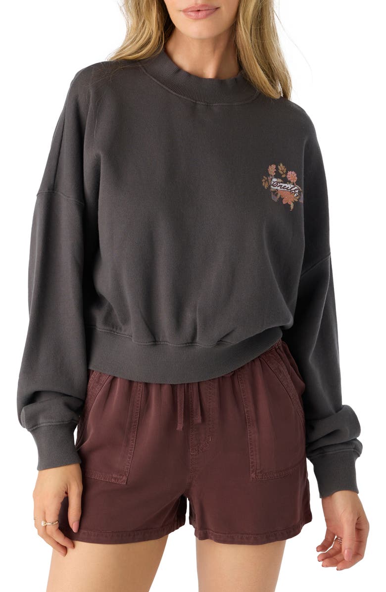 O'Neill Moment Crop Graphic Sweatshirt, Main, color, 
