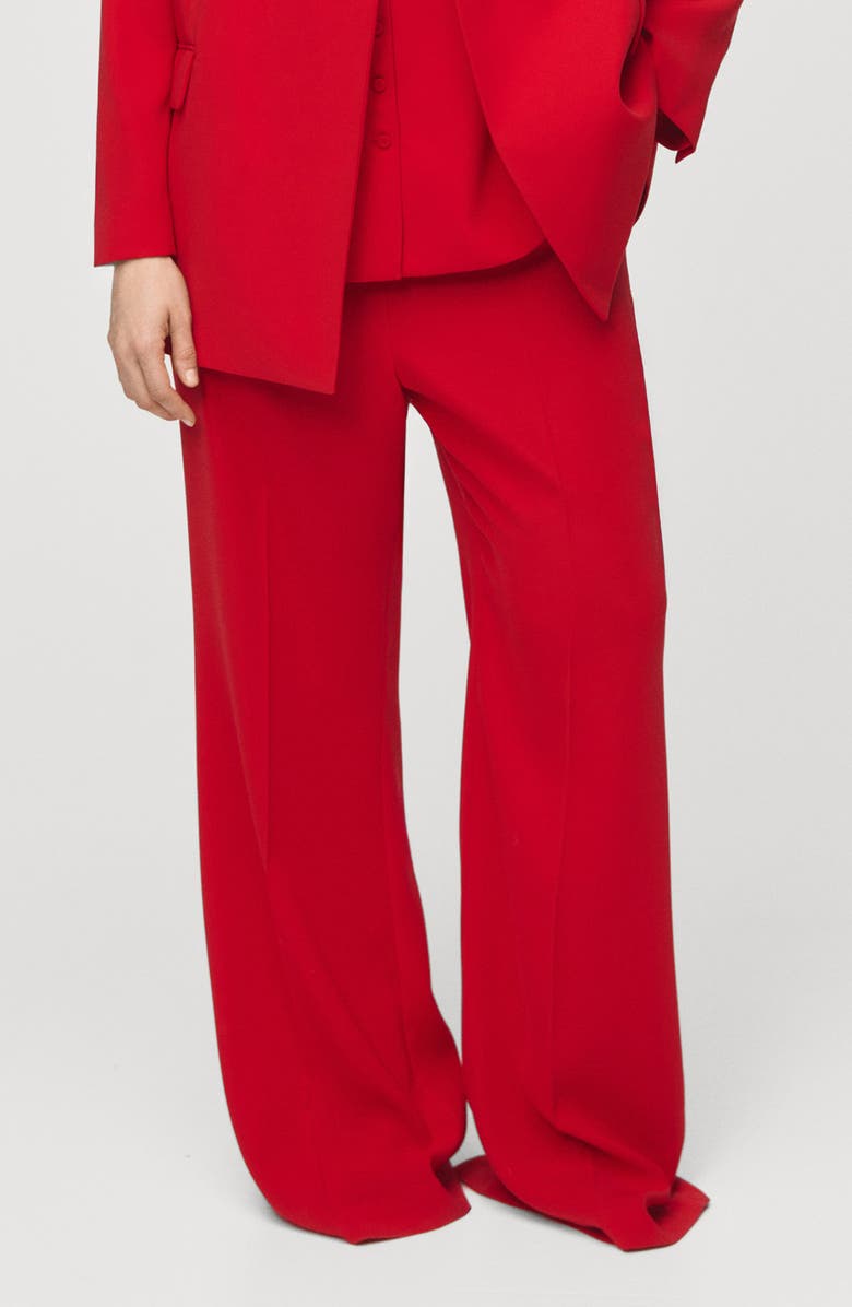MANGO High Waist Pants, Main, color, Red