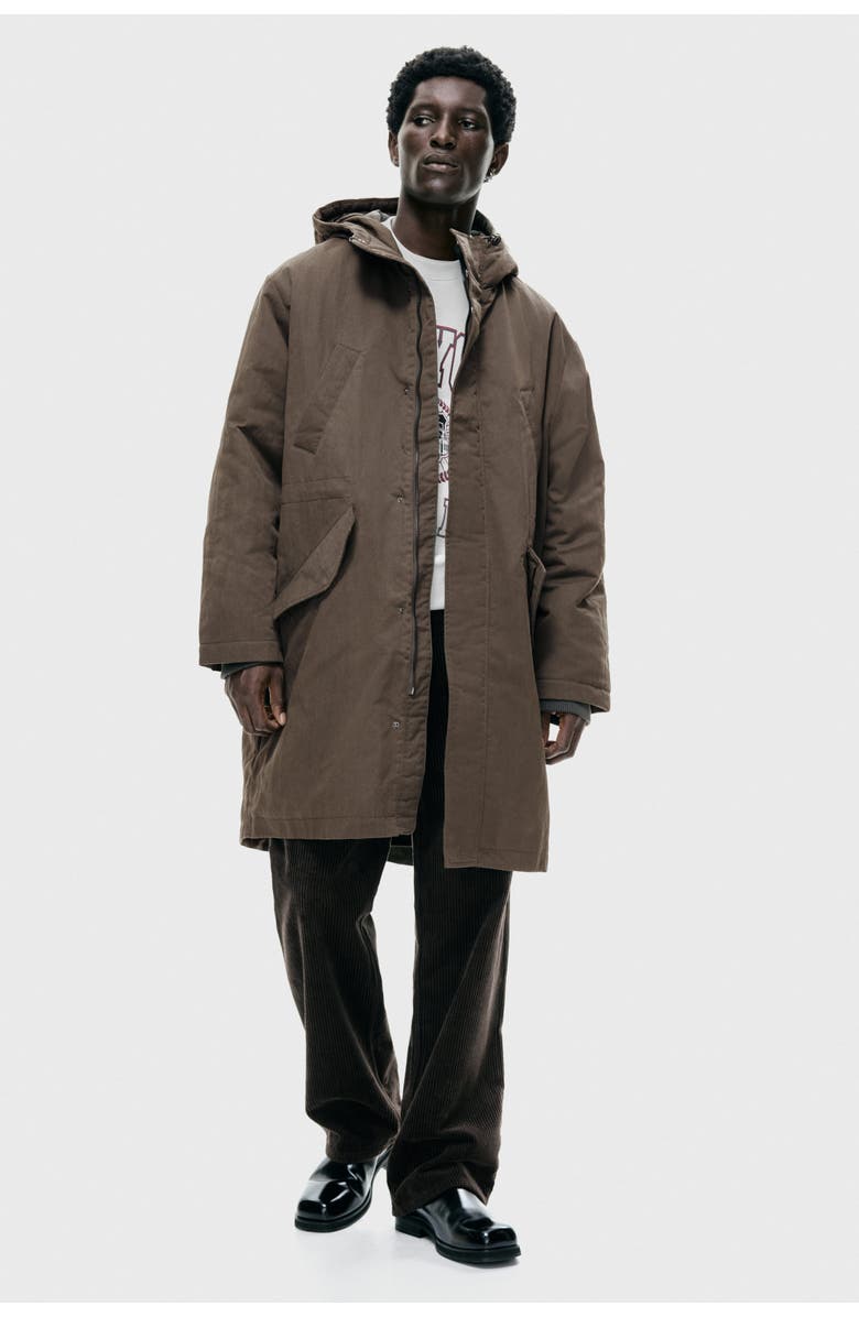 H&M Padded Parka, Alternate, color, Dark Khaki Green