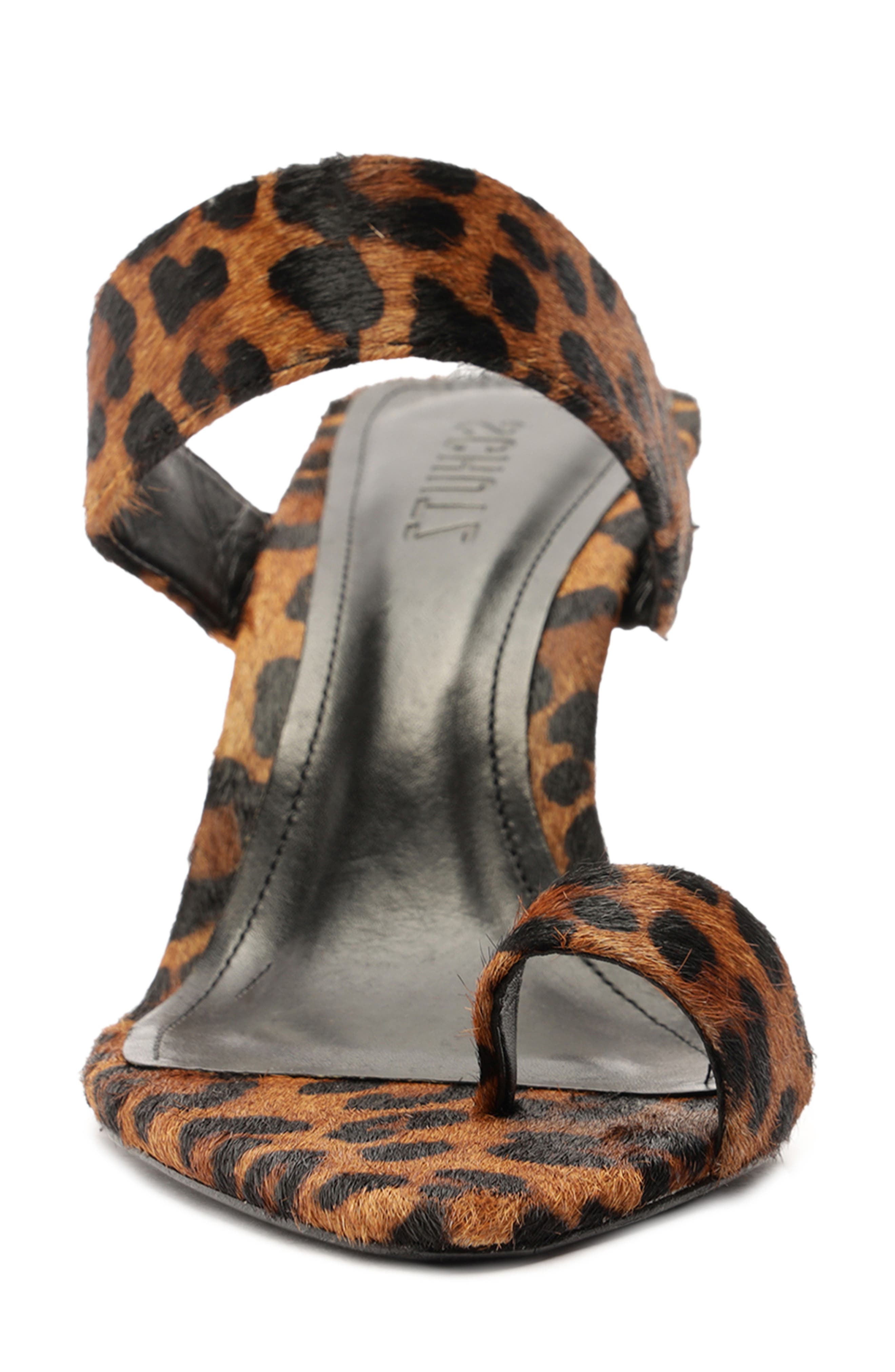 Schutz Melina Pointed Toe Slide Sandal, Alternate, color, Leopard